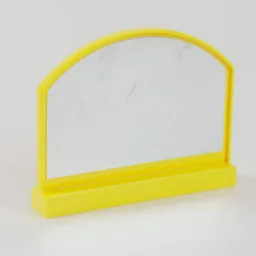 Duplo Panel 6 x 1 x 4 with Curved Top, Silver Mirror Sticker (Pre-applied) / Yellow