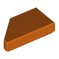 Tile 1 x 2 with Stud Notch Right / Reddish Orange