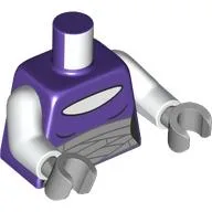 Torso, Dark Purple Shirt, Light Bluish Grey Bandages Print, White Arms, Light Bluish Gray Hands / Dark Purple