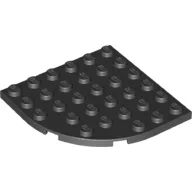 Plate Round Corner 6 x 6 / Black
