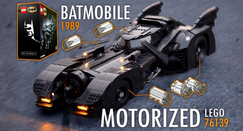 Lego Batmobile 1989 RC Motorization (LEGO 76139) ★ remote controlled drive, steer and all features ★ motorized with Power Functions ★ LED lights discount