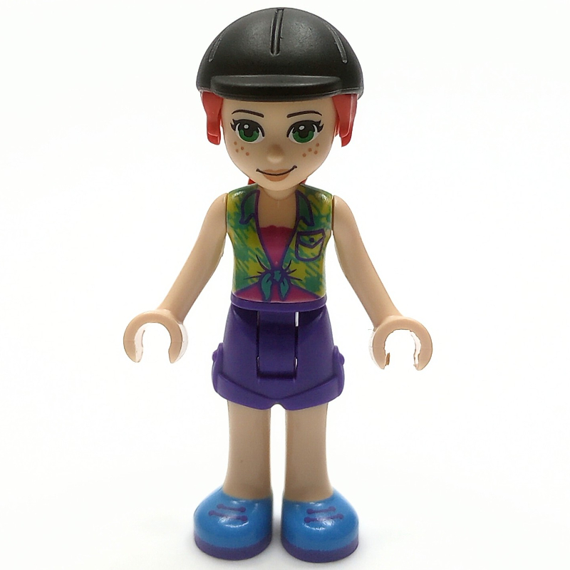 Lego Mia - Lime Top, Dark Purple Skirt, Riding Cap