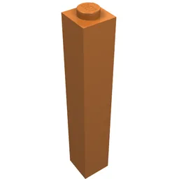 Brick 1 x 1 x 5 with Solid Stud / Medium Nougat