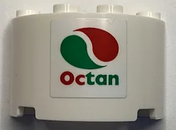 Cylinder Half 2 x 4 x 2 with 1 x 2 Cutout with Octan Logo Pattern (Sticker) - Set 60351