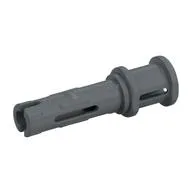 Technic Pin Long with Friction Ridges Lengthwise and Stop Bush [2 Lateral Holes, Small Pin Hole] / Flat Silver