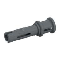 Lego Technic Pin Long with Friction Ridges Lengthwise and Stop Bush [2 Lateral Holes, Small Pin Hole] / Flat Silver