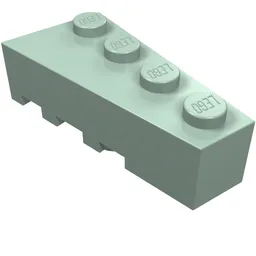 Brick Wedged, Angled 4 x 2 Right / Sand Green