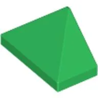 Brick Sloped 45° 2 x 1 Triple with Ovoid Bottom Pin / Green