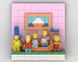 Simpsons Couch Scene Diorama fitting for IKEA "SANNAHED" 25 x 25 cm picture frame