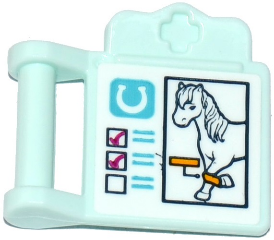 Lego Friends Accessories Medical Clipboard with Bar Handle with Horseshoe, Ticked Boxes and Horse Pattern (Sticker) - Set 41125