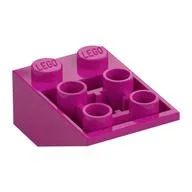 Brick Sloped Inverted 33° 3 x 2, Connections between Studs, Ovoid Bottom Pin / Magenta