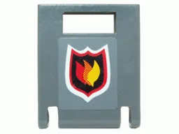 Container, Box 2 x 2 x 2 Door with Slot with City Fire Logo Badge on Dark Bluish Gray Background Pattern (Sticker) - Set 7942