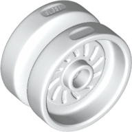 Lego Wheel 18 x 12 with Axle Hole and Stud / White