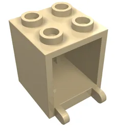 Box 2 x 2 x 2 [Hollow Studs] / Tan