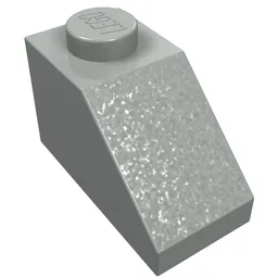 Brick Sloped 45° 2 x 1 without Bottom Pin / Light Gray