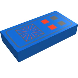 Tile 1 x 2 with Space Computer Print / Blue