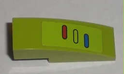 Slope, Curved 3 x 1 with Red, Lime and Blue Ovals Pattern (Sticker) - Set 7592