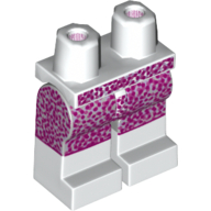 Lego Hips with White Legs and Light Bluish Gray Boots Pattern with Pink Dots Print / White