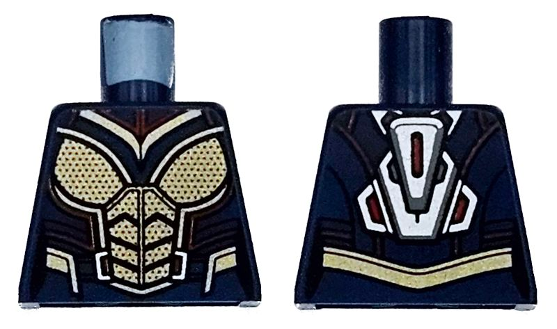 Lego Torso Female Armor with Gold Plates and Red Trim, Silver Jet Pack on Back Pattern