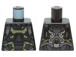 Torso Ant-Man Silver Armor and Yellow Honeycomb Pattern / Pearl Dark Gray