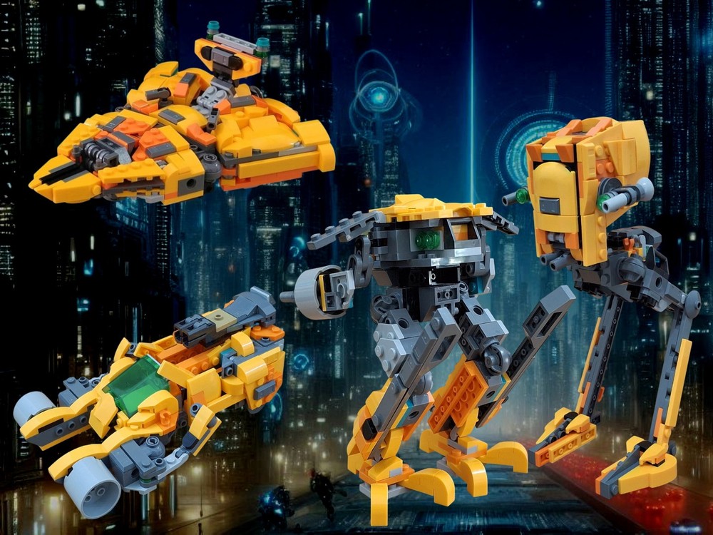 Lego ED-209/ AT-ST / Transformer Destroyer/ Spinner bundle