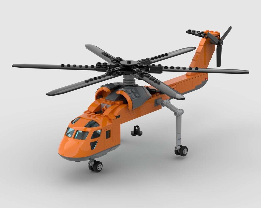 Lego Sikorsky CH-54 with functional winch