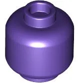 Minifigure, Head (Plain) / Dark Purple