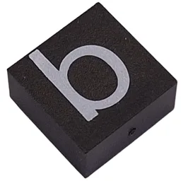 Modulex Tile 2 x 2 with White 'b' Print, without Internal Supports / Modulex Tile Brown