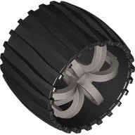 Wheel 49.5 Mars Rover with Flat Silver Spokes Pattern / Flat Silver