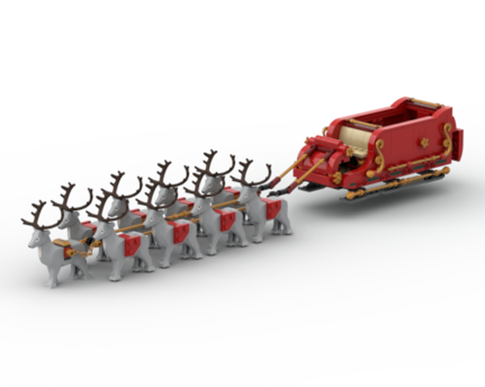 Lego Double-sized Santa Sleigh, 9 reindeer