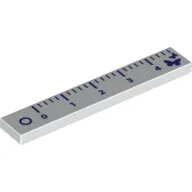 Tile 1 x 6 with Ruler Print / White