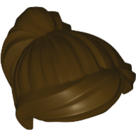 Lego Hair Ponytail and Swept Sideways Fringe / Dark Brown