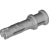 Lego Technic Pin Long with Friction Ridges Lengthwise and Stop Bush [2 Lateral Holes, Small Pin Hole] / Light Bluish Gray