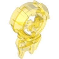 Lego Large Figure Chest Badge with 'H' Hero Factory Logo in Spiked Circle / Trans-Yellow