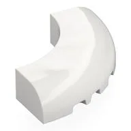Brick Round Corner 5 x 5 x 1 Curved, Bottom Cut Outs, No Studs, 9 Bottom Tubes / White