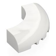 Lego Brick Round Corner 5 x 5 x 1 Curved, Bottom Cut Outs, No Studs, 9 Bottom Tubes / White