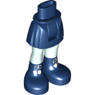 Lego Minidoll Hips and Short Skirt with Sand Green Legs and Dark Blue Boots with White Laces Print / Dark Blue