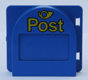 Lego Duplo Door / Window Pane Mailbox 1 x 4 x 3 Raised with Flap with 'Post' and Trumpet Pattern