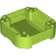 Pod, Square Rounded Corners, Back, 8 x 8 x 2, Corner Studs, and Recessed Slots / Lime