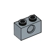 Technic Brick 1 x 2 [1 Pin Hole] / Sand Blue