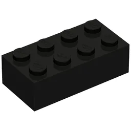 Brick 2 x 4 without Cross Supports / Black
