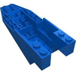 Brick Wedged, Sloped Inverted 11 x 4 x 2 2/3 Cockpit / Blue