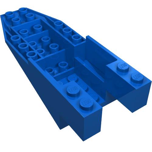 Lego Brick Wedged, Sloped Inverted 11 x 4 x 2 2/3 Cockpit / Blue
