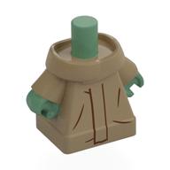 Lego Minifig Body, Grogu with Dark Brown Robe Lines print / Sand Green