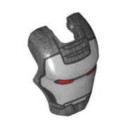 Headwear Accessory Visor Top Hinge, Rounded with Red Eyes Print / Pearl Titanium