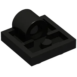 Plate Special 2 x 2 with 1 Pin Hole [Split Underside Ribs] / Black