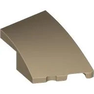 Brick Wedged, Curved 3 x 2 with Stud Notch Right / Dark Tan