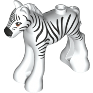 Lego Animal, Horse / Foal, with Black Zebra Print / White