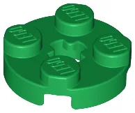 Plate, Round 2 x 2 with Axle Hole / Green