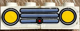 Stickered Assembly 4 x 2 x 1 with Car Grille Fabuland Horizontal Blue Pattern (Sticker) - Sets 137-1 / 347-3